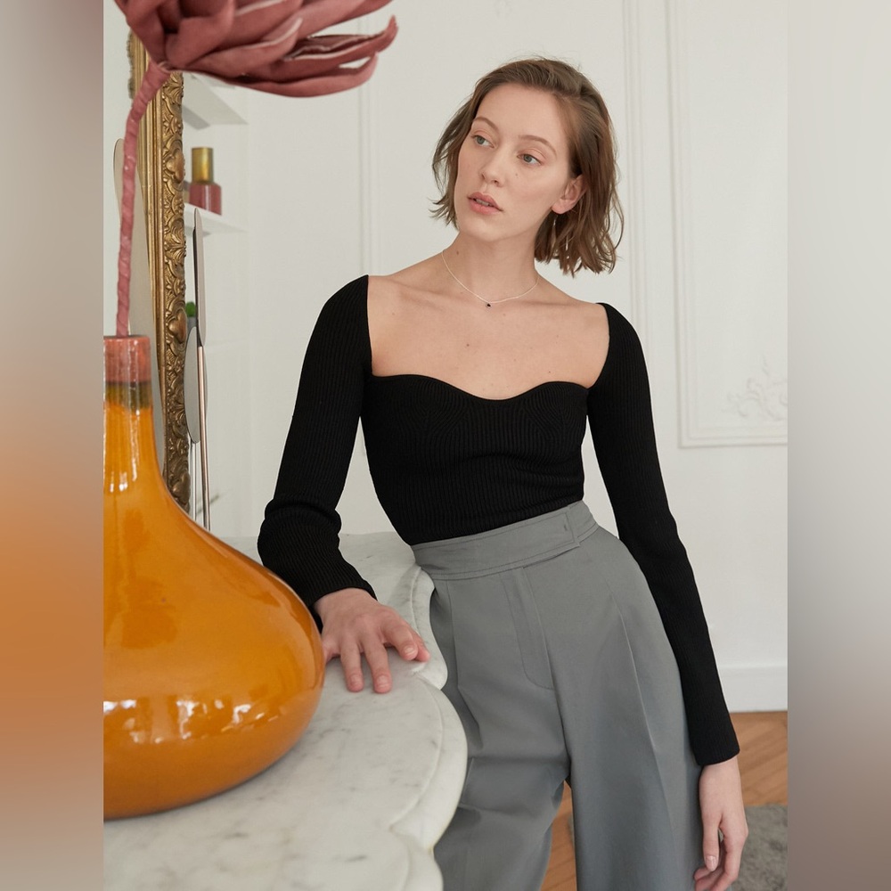 NWOT Pixie Market Black Knit Top